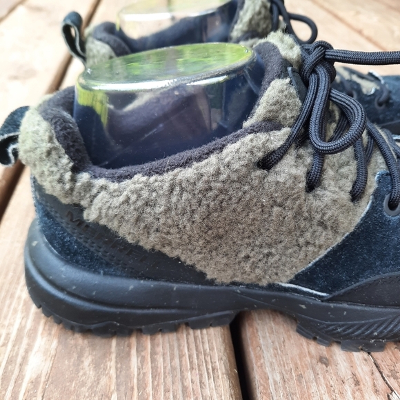 Merrell MQM Ace Fleece 1TRL Black/Olive Suede Leather Wool Trail Shoes Size 7 - Picture 3 of 16